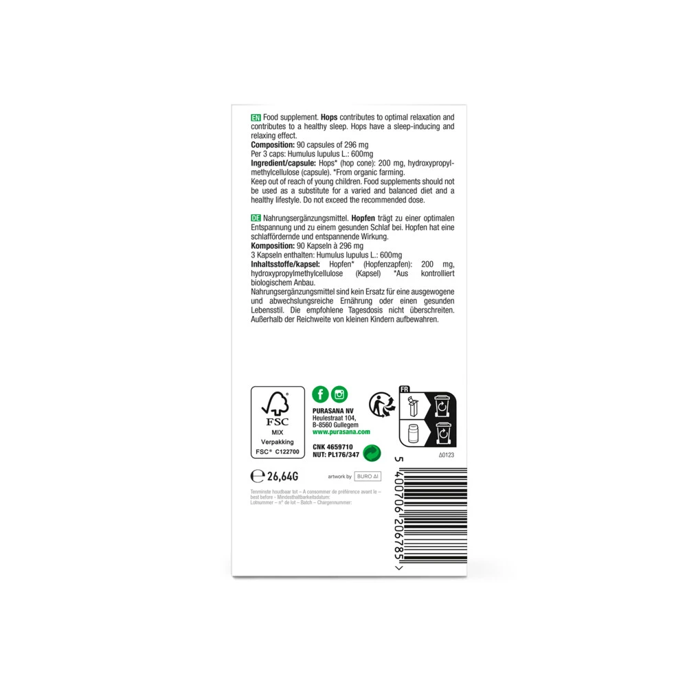 Purasana Hop 200 Mg 5 Purasana Hop 200 Mg - Afbeelding 3