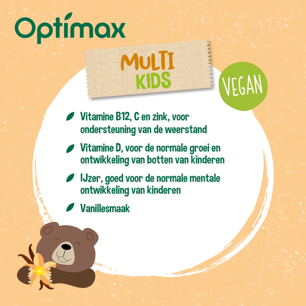 Optimax Kinder Multivitamine Vanille 6 Optimax Kinder Multivitamine Vanille - Afbeelding 4